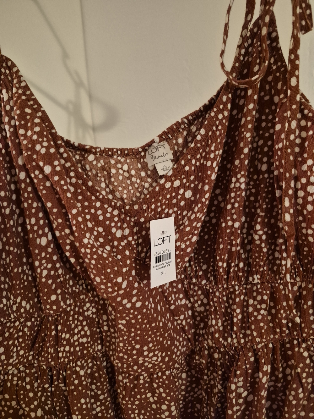 LOFT Rust Brown Polka Dot  Dress